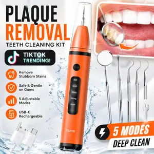 Ultrasonic Dental Plaque Remover for Humans & Pets - Professional Teeth Cleaning Kit for Tartar & Stain Oral outdoorfun
