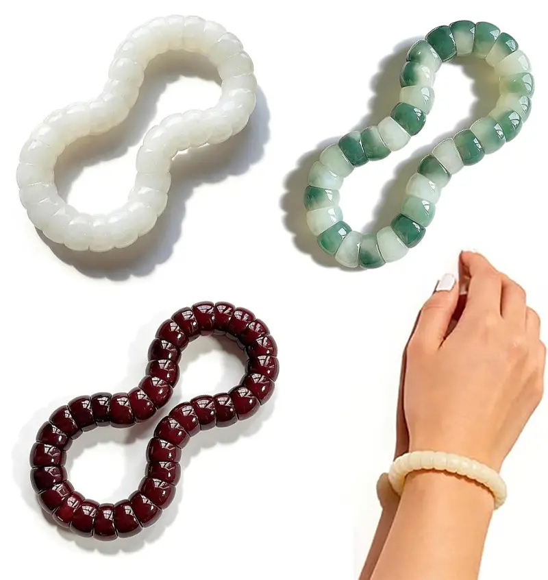 Bodhi Fidget Seed Bracelet Anxiety Relief, Meditation Healing Beads for Stress Relief, Natural Seed Stretch, Calming Fidget Gift for Women Men, Elastic Stretch Fit