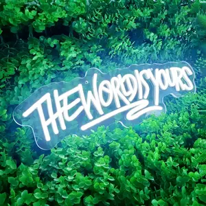 The World is Yours Neon Sign Dimmable World Yours LED Sign for Wall Decor USB Powered Neon Light for Man Cave Home Bar Bistro Club Cafe Wedding Game Room Birthday Gift Graduation Party