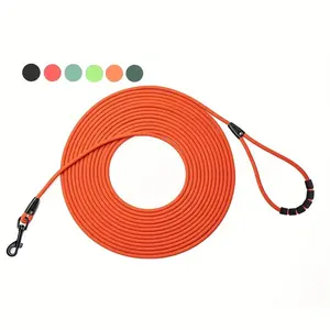 Durable 6mm round waterproof dog leash, No tangle leash - odor proof, long training rope with comfortable grip and adjustable buckle, suitable for small to large dogs - suitable for outdoor, PVC material