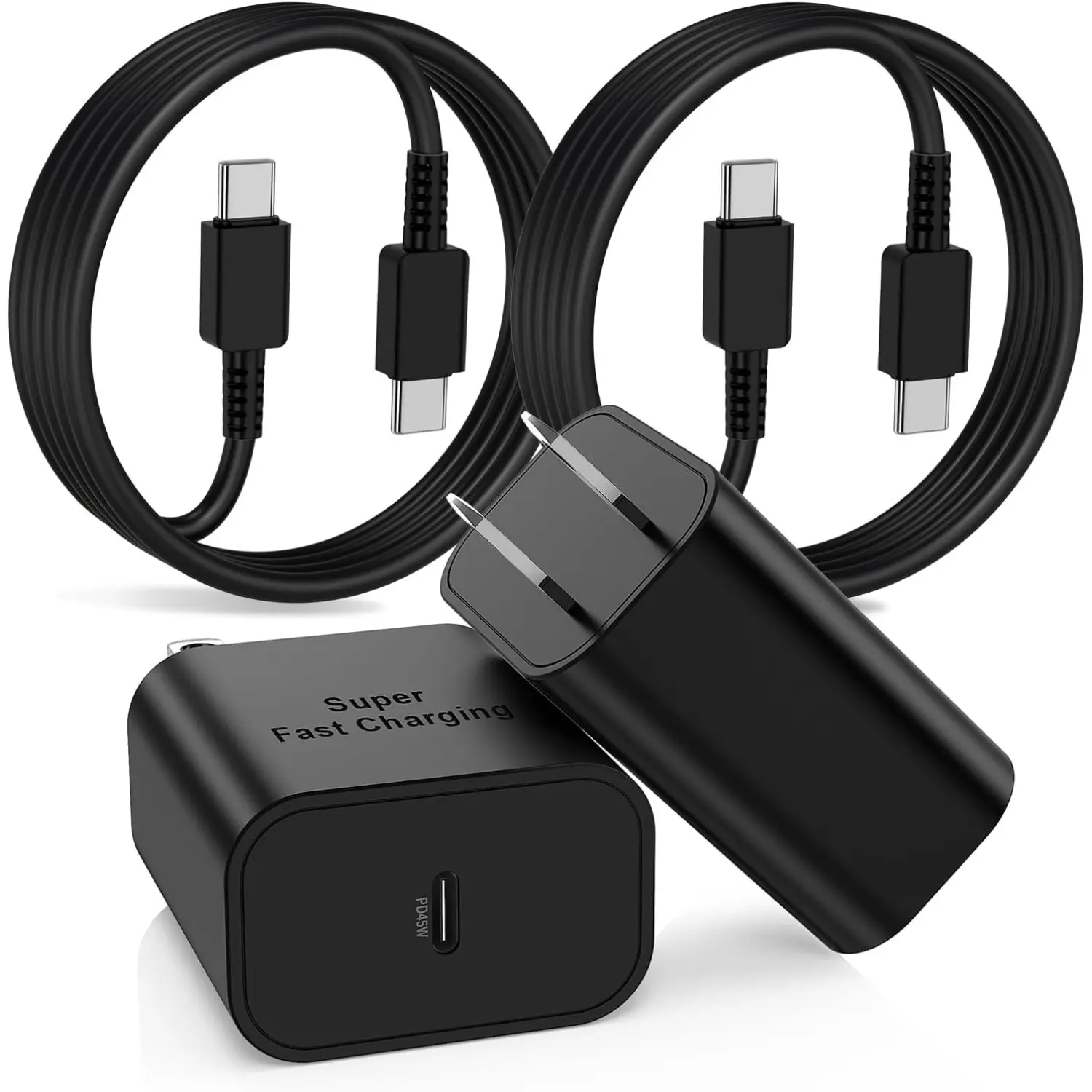 Super Fast Type C Charger 45W, USB C to C Wall Charging Block Plug and 6Ft Long Android Type C Phone Charger Cable Cord for Samsung Galaxy S24/S23 Ultra/S23+/S22/S22 Ultra/S22 Plus/S21/Note 20/Note10