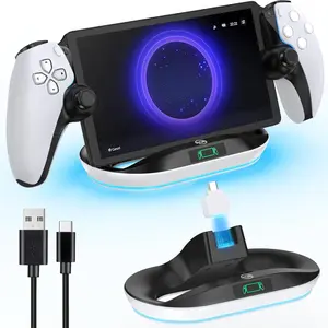 Charging Stand for PS Portal Remote Player, PS Portal Charging Dock with Light Modes, PS Portal Stand Charger, Portal Dock Station with Magnetic Connector, PS Portal Holder Base, PS Portable Game