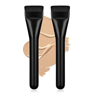2Pcs Flat Foundation Brush, Face Brush Makeup Spatula Facial Brush for Liquid Foundation Mask, Premium Face Korean Makeup Brush for Blending Cream.