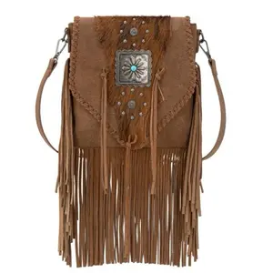 Fringe Hair-On Cowhide Crossbody