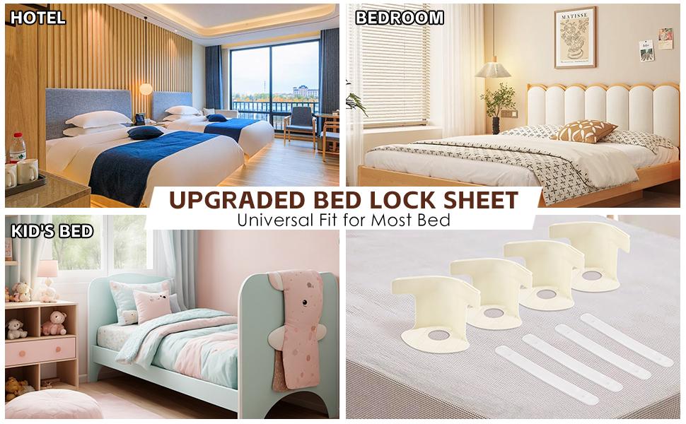 Sheet Holders 4-Pack - Heavy-Duty Corner Grippers to Keep Sheets Tight on Mattress, Easy Installation No Tools Needed, Suitable for All Mattress Types