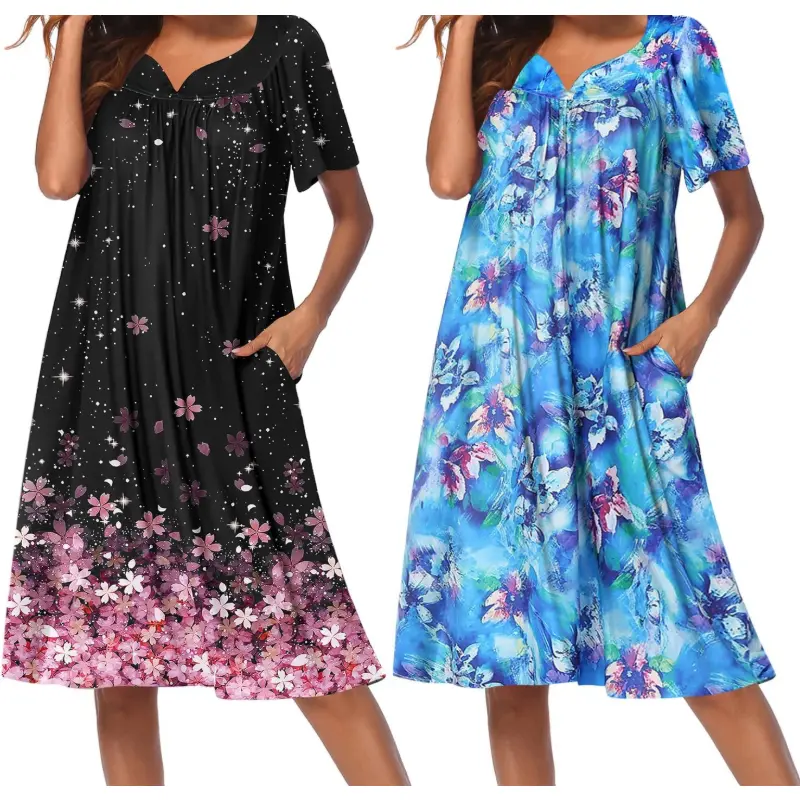 Blue Floral/Cherry Blossoms