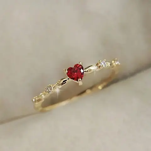 Mother's Day Gift Fashionable Heart Ring with Artificial Crystal, Elegant Minimalist Style Jewelry for Women, Perfect Gift for Special Occasions, Heart Shaped Ring, Fashion Heart Rings, Beautiful Rings