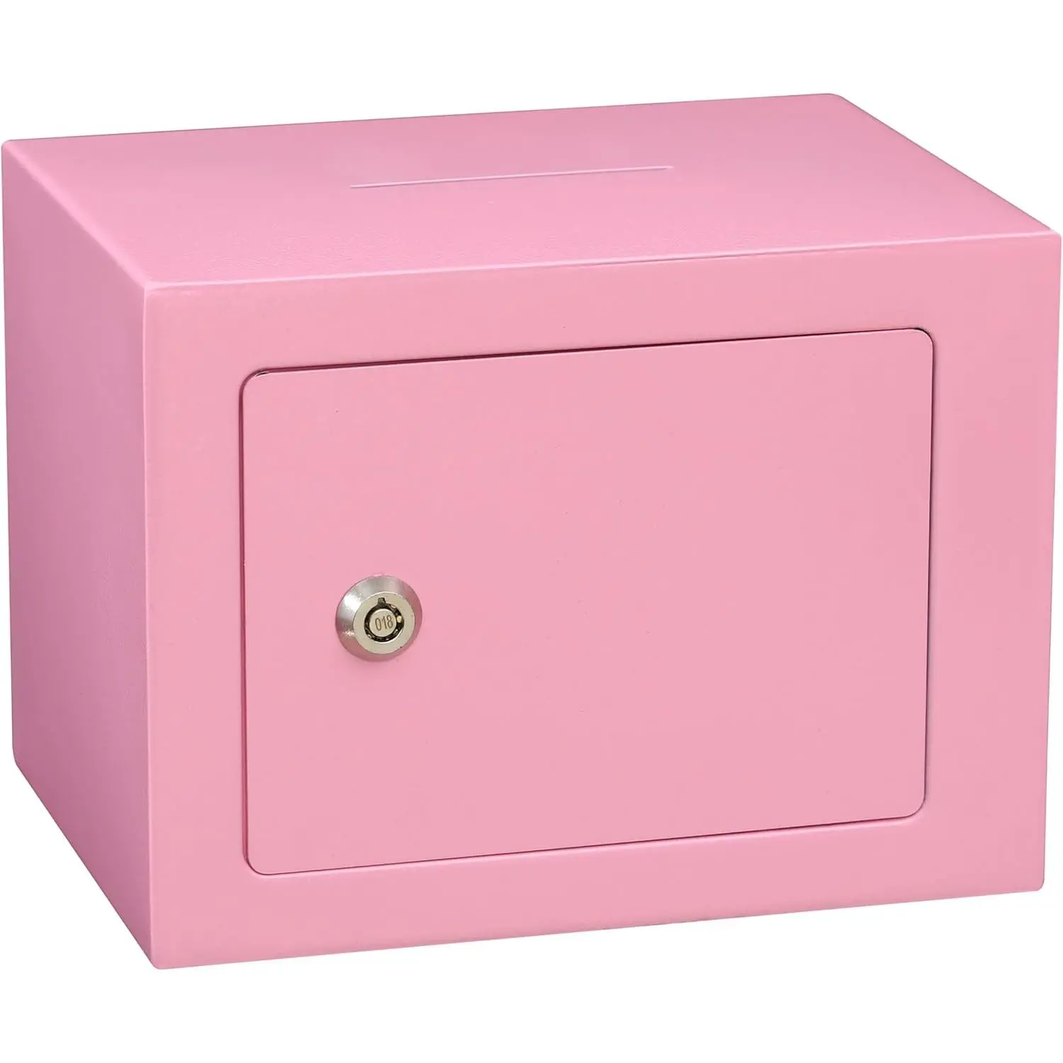 Small Safe Box 0.23Cuft   Safe Mini Lock Safe 9.05 x 6.7 x 6.7 inches Wall Safe Boxes for Home Office Hotel  Rooms Business   (Pink)