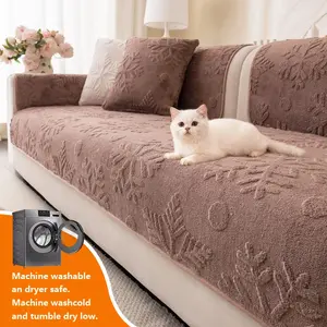 1pc Plush Sofa Cover, All-Season Pet-Friendly, Universal Sofa Protector, Protective Cover, Suitable for Single to Multiple Seater Sofas