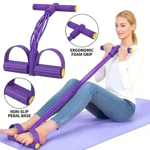Multifunction Pedal Resistance Trainer with 10 Tubes Enhanced Version – Stronger Resistance for Effective Training, Portable Foot Pedal Exerciser for Full-Body Home Workout, Stretching & Fitness Training