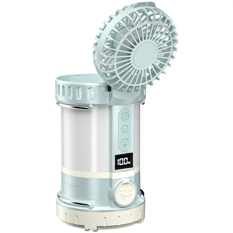 4-in-1 Personal Portable Camping Fan with LED Light, Flashlight & Built-in Charger - Camping & Hiking Outdoor Gadgets, Father's Day Gift for Camping, Portable Fan, Mini Fan