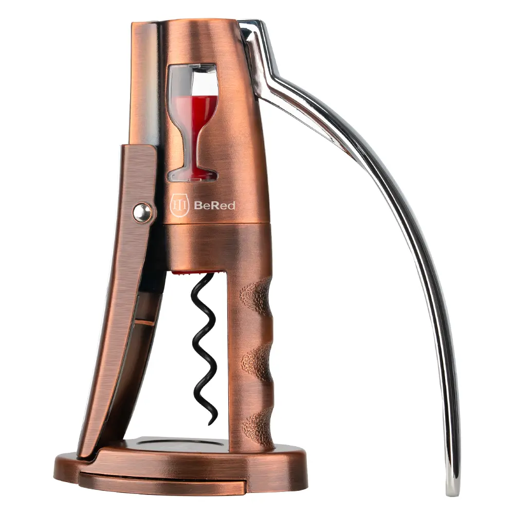 Premium Lever Bottle Opener with Foil Cutter, Easy-to-Use Stainless Steel Kitchen Tool, Vertical Lever Design, Durable Metal Construction, Comfortable Grip, Compact Storage, Household Gadget, Practical Gift Idea, Everyday Kitchen Accessory
