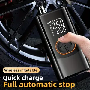 Portable Air Pump 150psi with Digital Pressure Gauge, LED Light & USB Charging, Rechargeable Lithium Battery, Wireless Design, Wireless Tire Inflator
