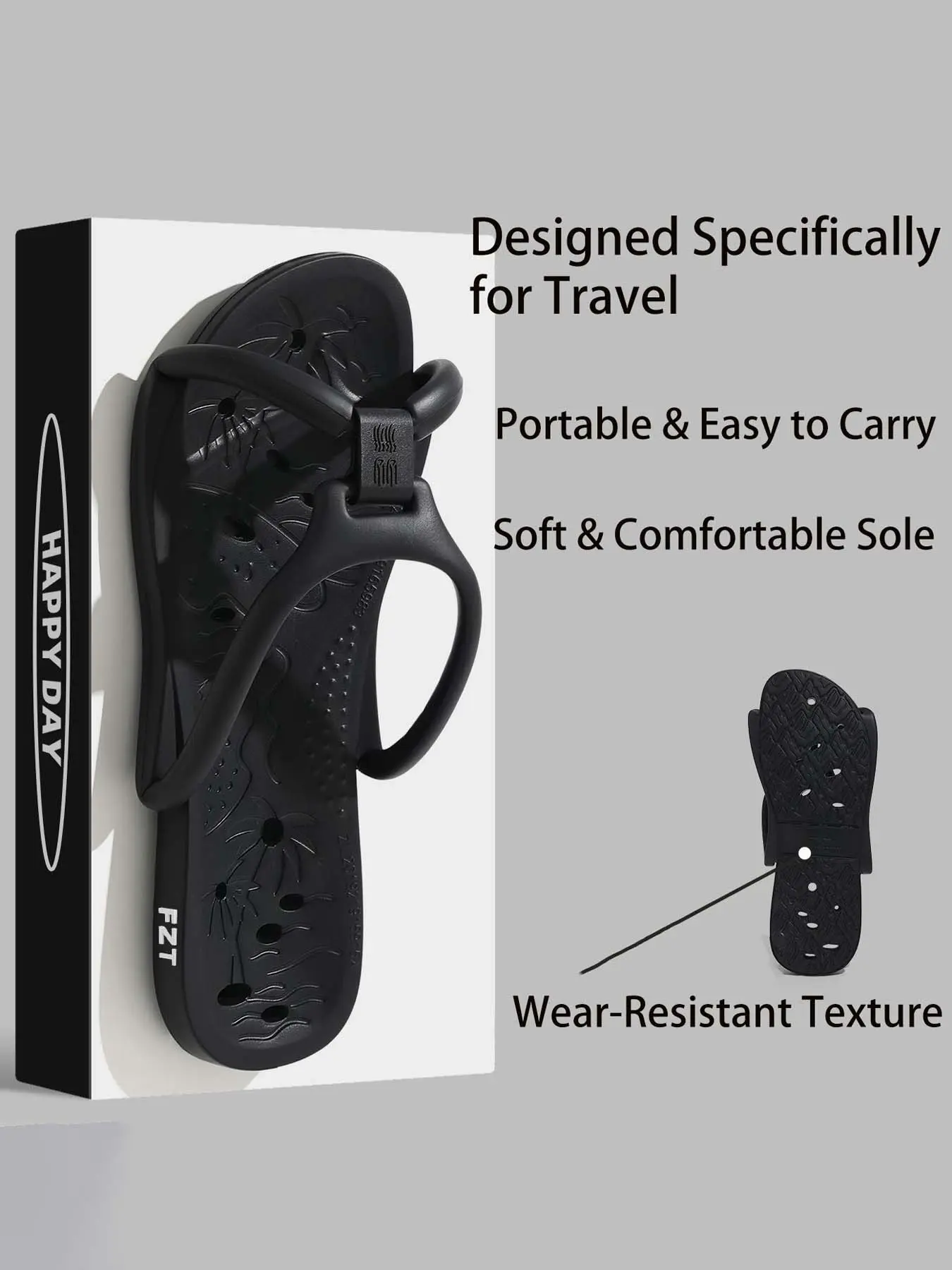 Women's Eva Travel Foldable Sandals, Soft Comfort Lightweight Summer Beach Shoes, Fashion Versatile Casual Footwear, Casual Flip Flops