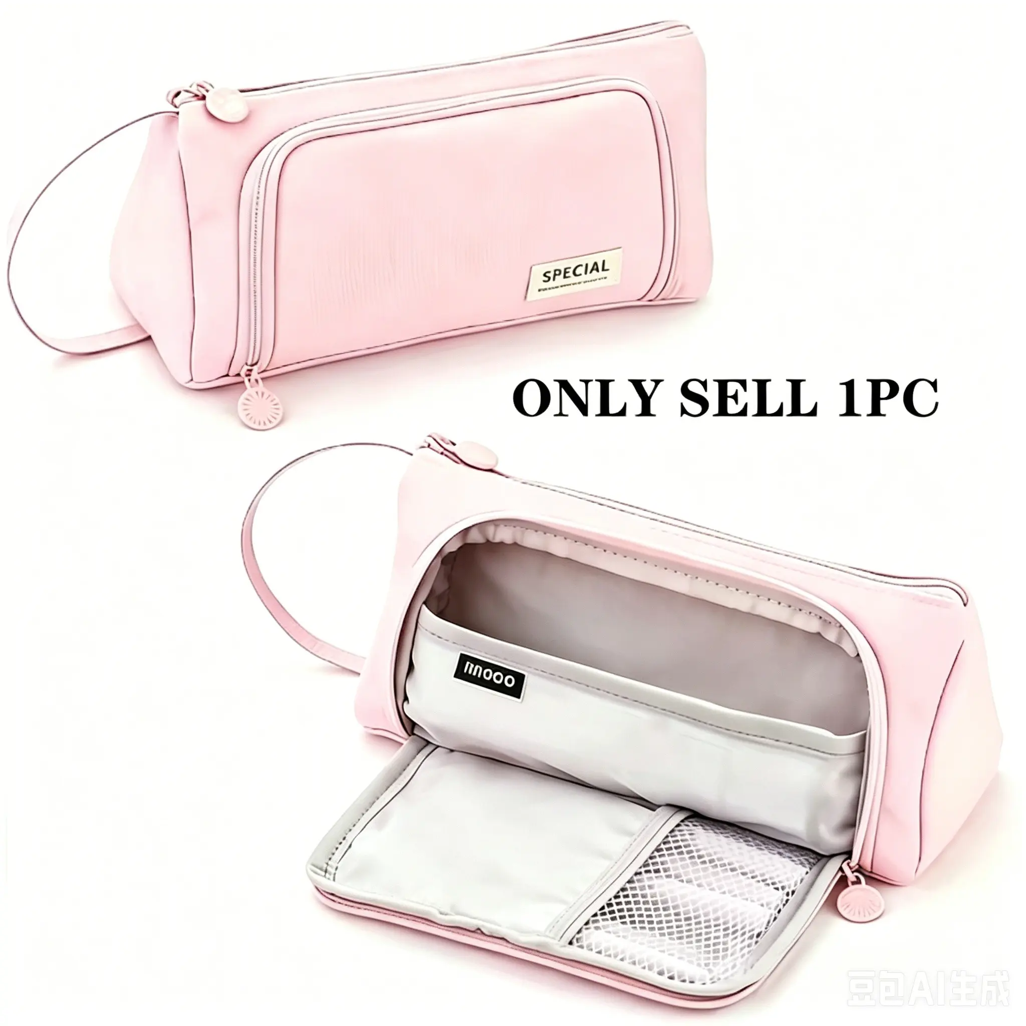 Large Capacity Pencil Case, Pencil Bag, School Stationery Organizer, Simple Color Design, Easy to Carry, Suitable for Adults and Students, Office Supplies