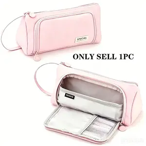 Large Capacity Pencil Case, School Stationery Organizer, Simple Color Design, Easy to Carry, Suitable for Adults and Students, Office Supplies