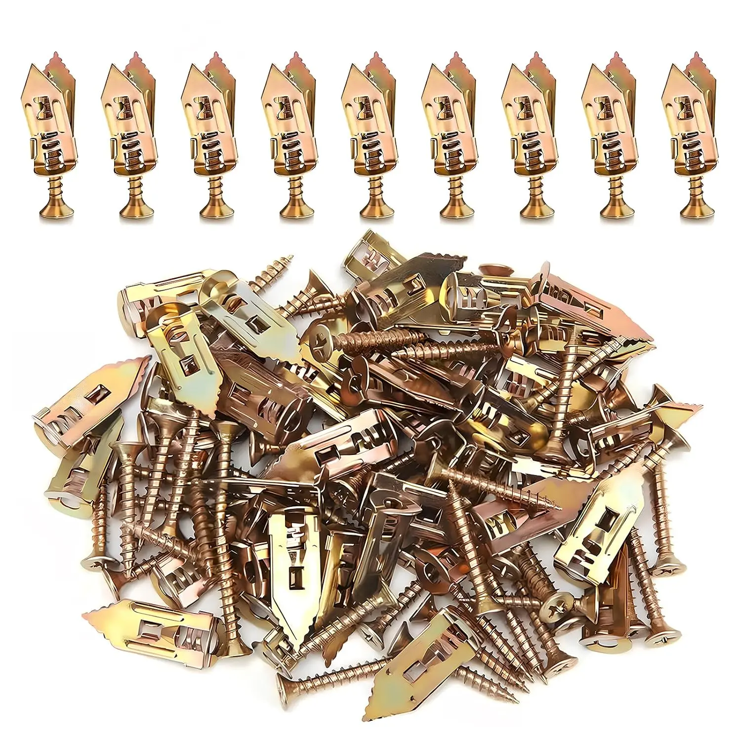 Self-Drilling Plasterboard Anchor &Screw Kit, Drywall Anchors with Flat-Head Screwsfor Hollow Walls, TVs, Bicycles and Cabinets,Fixing Accessories