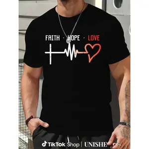 Jesus God Faith Hope Love Cotton Tee – Christian Cross Heartbeat Gift T-Shirt