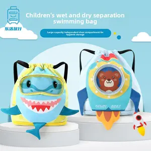 Kids Swim Storage Toiletry Bag, Wet-Dry Separation Sports Bag, Waterproof Backpack for Women & Men, Beach Swim Backpack