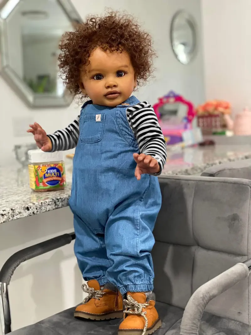 Reborn Toddler Baby Dolls Girls 26 Inch Large Size Black Baby Dolls, African American Reborn Toddler Doll with Natural Hair, Like Real Babies for Girl Boy Toys
