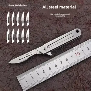 Stainless steel folding knife mini keychain knife sharp unpacking express delivery portable express unpacking multifunctional knife quick open