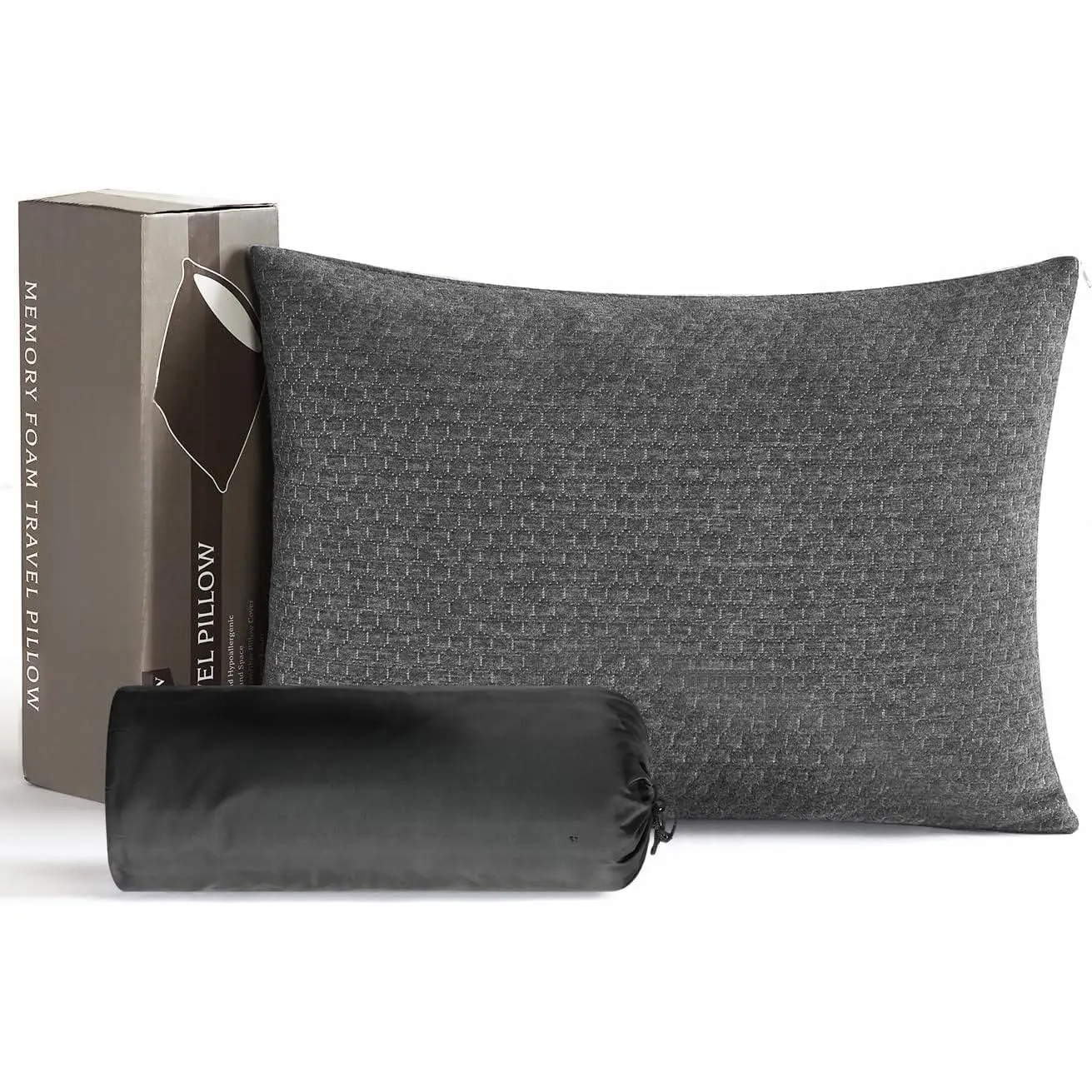 Travel Pillow Compressible Camping Pillow for Sleeping Shredded Memory Foam Pillow Compact Firm Supportive Pillow for Adults Kids Outdoor Backpacking Hiking Essential Gear