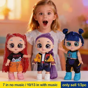 Kpop Anime Action Figure Doll, Rumi Mira Zoey Idol Girl Group Toy, 5D Glitter Eyes, 10/13 inch with Music Function, 7 inch without Music, Articulated Joints, Fan Collection & Kids Gift