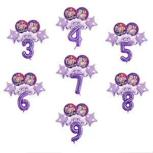 9 Piece K-Pop Party Balloon Set, Kpop Fans Birthday Gifts Celebration, Anniversary, Kpop Style Foil Balloons, Summer Party Decorations, 3/4/5/6/7/8/9Years old Birthday Decoration