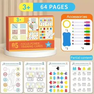 Reusable Magic Tracking Workbook with Pen and Eraser, Educational Drawing and Pencil Control Training, Fun Animal and Number Activities