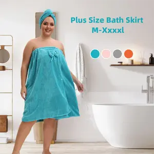 Plus Size Bath Skirt, Wearable and Wrapable Bathrobe, Quick-Dry Absorbent Plus Size Bath Skirt
