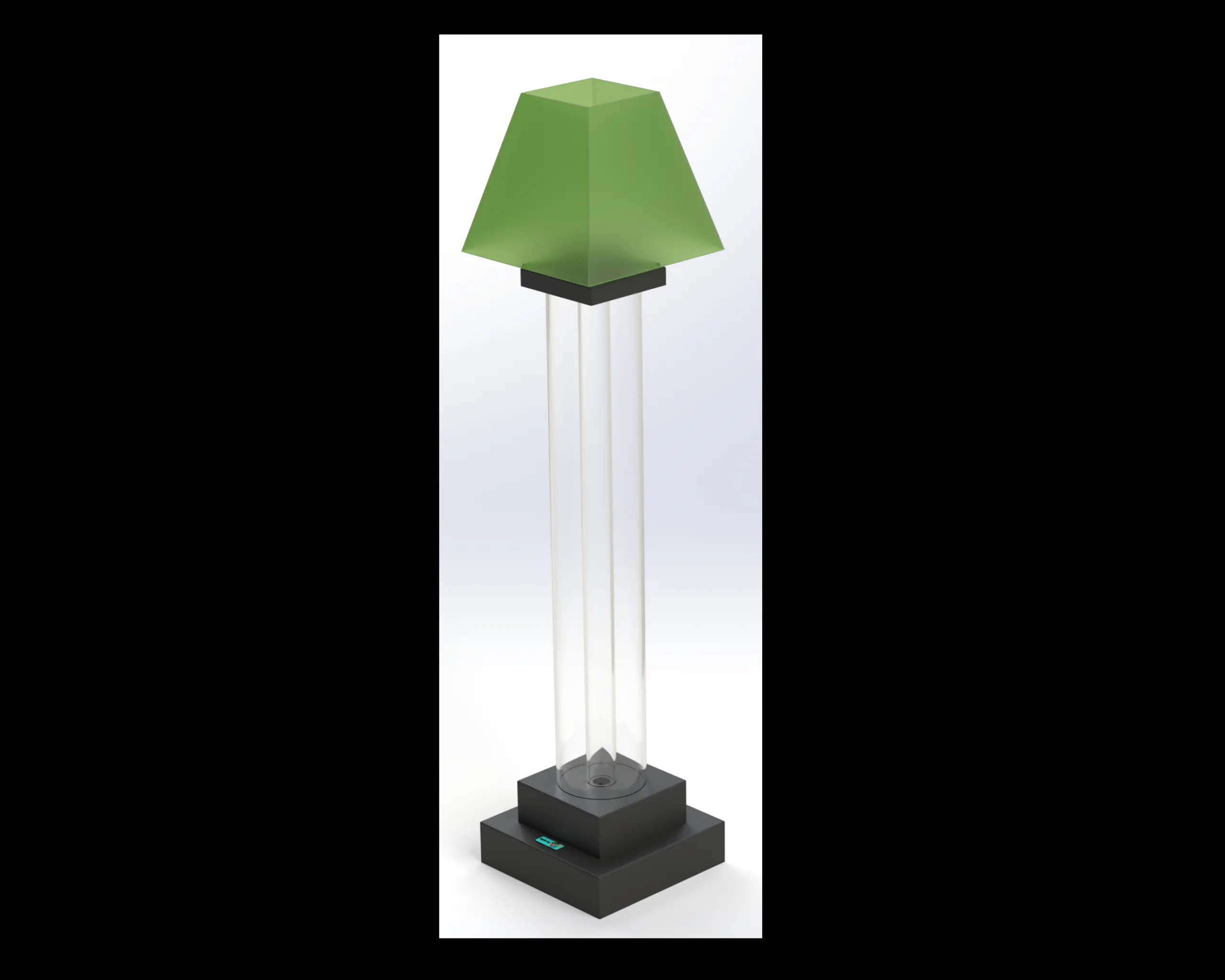 3' Fillable Floor Lamp <br>Square Base - Square Lampshade