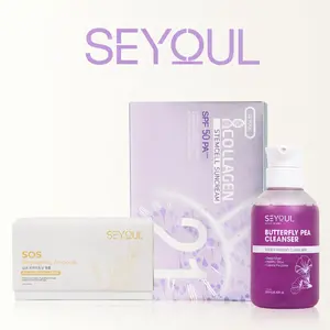 Combo Radiant Brightening Routine  – Cleanse, Glow & Protect with Butterfly Pea Cleanser, SOS Ampoule & T Collagen Serum