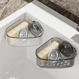 Suction Cup Sink Corner Rack Sponge Holder For kitchen sink Corner Sink Strainer Basket Kitchen Organizer Sponge Holder