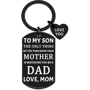 To My Son Keychain Son Gifts from Mom Unique Birthday Christmas Gifts for Grown Sons Cool Stuff Stocking Stuffers for Teens Boys Graduation Fathers Day Gift for Sons Adult