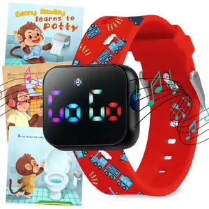 Potty Training Watch for Kids V2 – A Water Resistant Potty Reminder Device for Boys & Girls to Train Your Toddler with Fun/Musical & Vibration Interval Reminder with Potty Training eBook (Train)