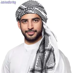 Jacquard Arab Headscarf – Men's Square Scarf (Red) – Dubai, Saudi, and Middle Eastern Accessory
