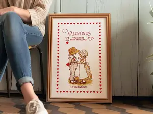 [SALE UP TO 40%] [Unframed] Retro Valentine Art Print Cute Valentines Day Poster Kitchen Wall Art Valentine Home Decor Kitchen Decor Holiday Gift for Friend