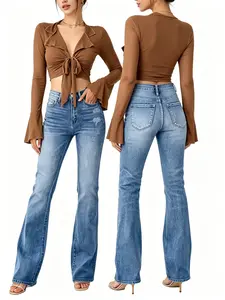 New temperament WISH versatile slimming Mid Rise Bootcut Jeans  pants for women's fashion