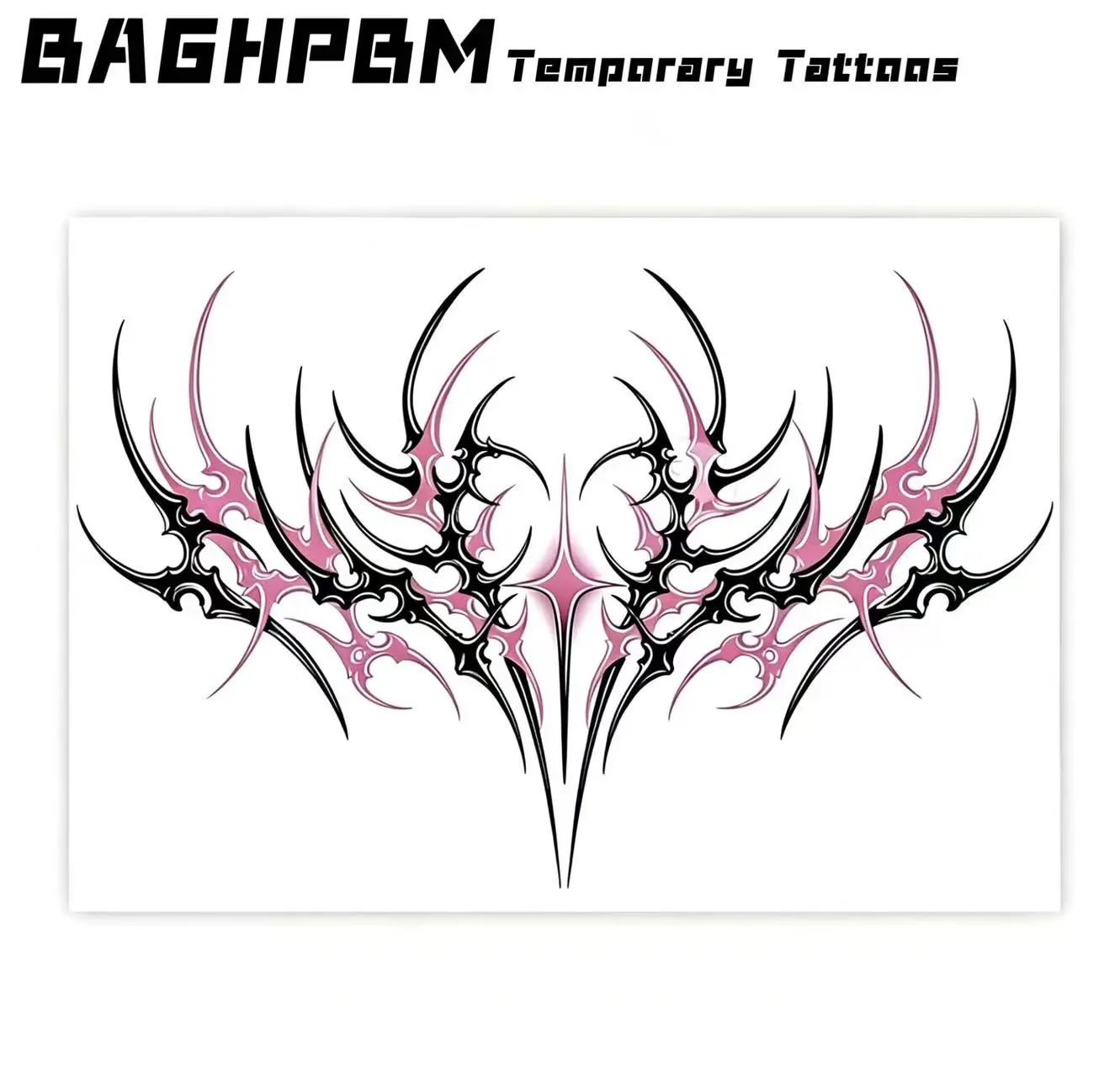 BAGHPBM Temporary Tattoos Bundle - 2-Pack Dark Anime Succubus Heart Paper Sheets, Waterproof Peel Off Ephemeral Fake Realistic Tattoos for Abdomen, Lower Back, Ephemeral Tattoos, Peel Off Tattoo