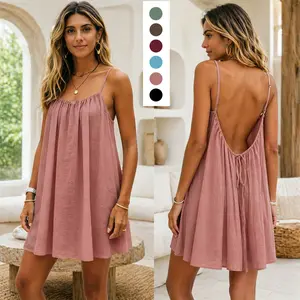 Women's Solid Color Cami Lounge Dress, Elegant Sleeveless Sleepwear for Summer, Lightweight Sleepwear for Indoor Wear & Comfort | Best-Selling Nightgown