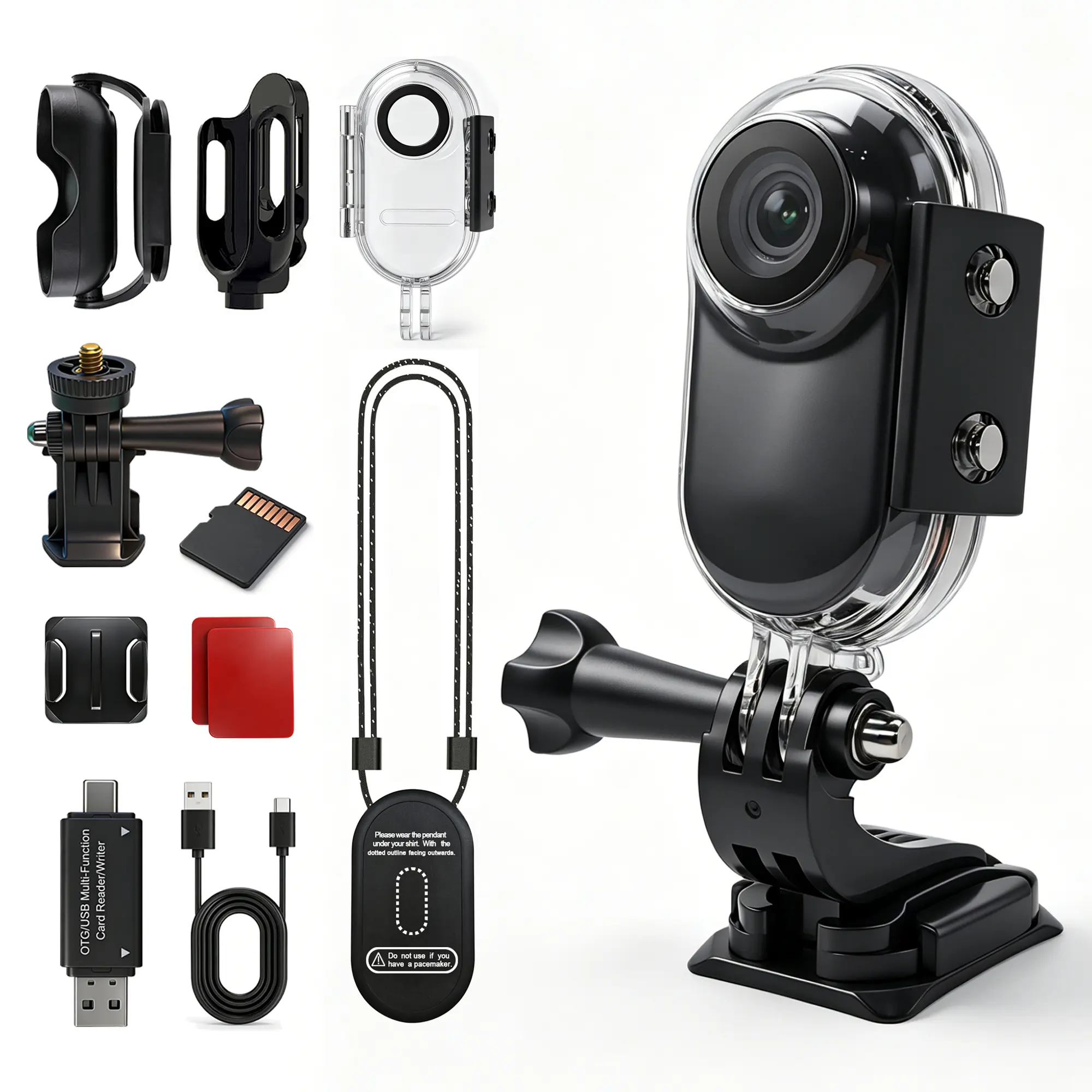 Magnetic Thumb Camera 1080P HD, Wearable Mini Action Camera With 30M Underwater Waterproof Case & 16GB Memory Card, Hands-Free Portable Body Camera for Cycling, Diving, Pet Shooting, Motorcycle Riding, Travel and Outdoor POV Vlogging