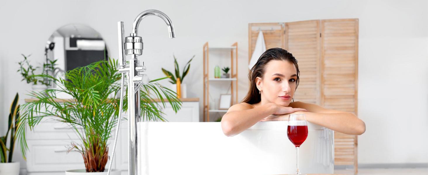 Shower Filter, 20 Stage Shower Head Filter for Hard Water with High Output Shower Water Filter to Remove Chlorine, Fluoride and Other Impurities, Improves Skin Condition, Protects Hair