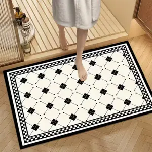 1pc Ultra-absorbent Diatomaceous Earth Bathroom Mat - Quick-drying, non-slip and absorbent floor mat, soft and comfortable, for bathroom, shower, laundry room, bedroom, living room, door mat, kitchen mat, bathroom accessories
