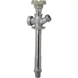 B&K Mueller 1/2" Pipe, 6" Long Shank, Chrome Plated Brass Antisiphon Frostfree Sillcock Handwheel Handle, Male & Solder End Connections, 125 psi WOG Rating 104-823HC