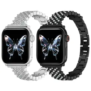 Compatible Apple Watch Band 38mm-49mm, Women's Jewelry Metal Replacement Strap, Fits Iwatch Ultra Se Series 1-11, Smart Watch Straps