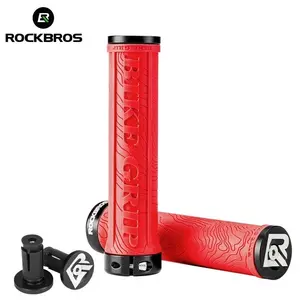 ROCKBROS Bike Handlebar Grips Double Lock-on MTB Bicycle Handle Bar Grips Ergonomic Non-Slip Rubber Hand Grip for Scooter, Mountain, BMX, Beach Cruiser, Folding Bike