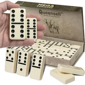 Mega Large 3" Dominoes Set for Adults and Kids – Dominoes Double 6 Classic Board Games – Double Six Domino Set with 28 Tiles and Gift Case