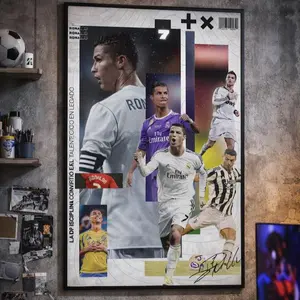 Cristiano Ronaldo Collage Poster, Gloss Poster, Soccer Montage, Home Decor