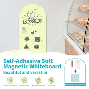 Self-Adhesive Whiteboard Stickers, Magnetic Surface for Writing, Drawing, Graffiti, Office Presentations, Menu Displays