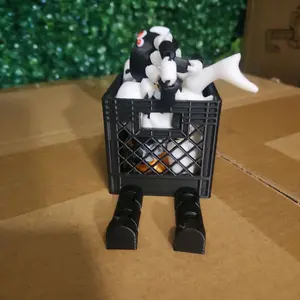Critter Crate - Black Cart with White Critters, Decorative Hanging Toy for Holiday Gifting